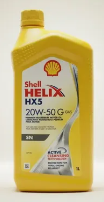 Envase de aceite SHELL SHELL HX5 GAS 20W50 MINERAL  - QT 1LT grado 20W50 - Lubricentro Piloto